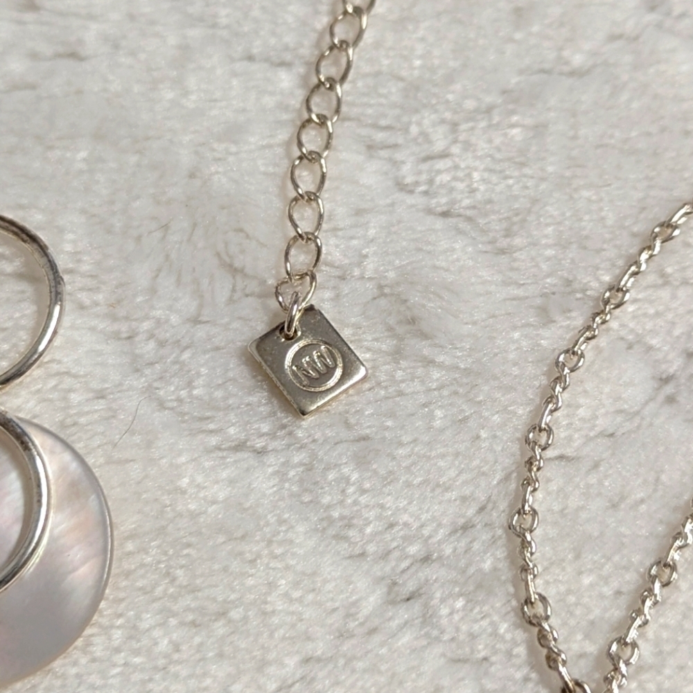 Vintage Nine West Silvertone and Faux Mother Of Pearl Jewelry Set - Picture 5 of 8